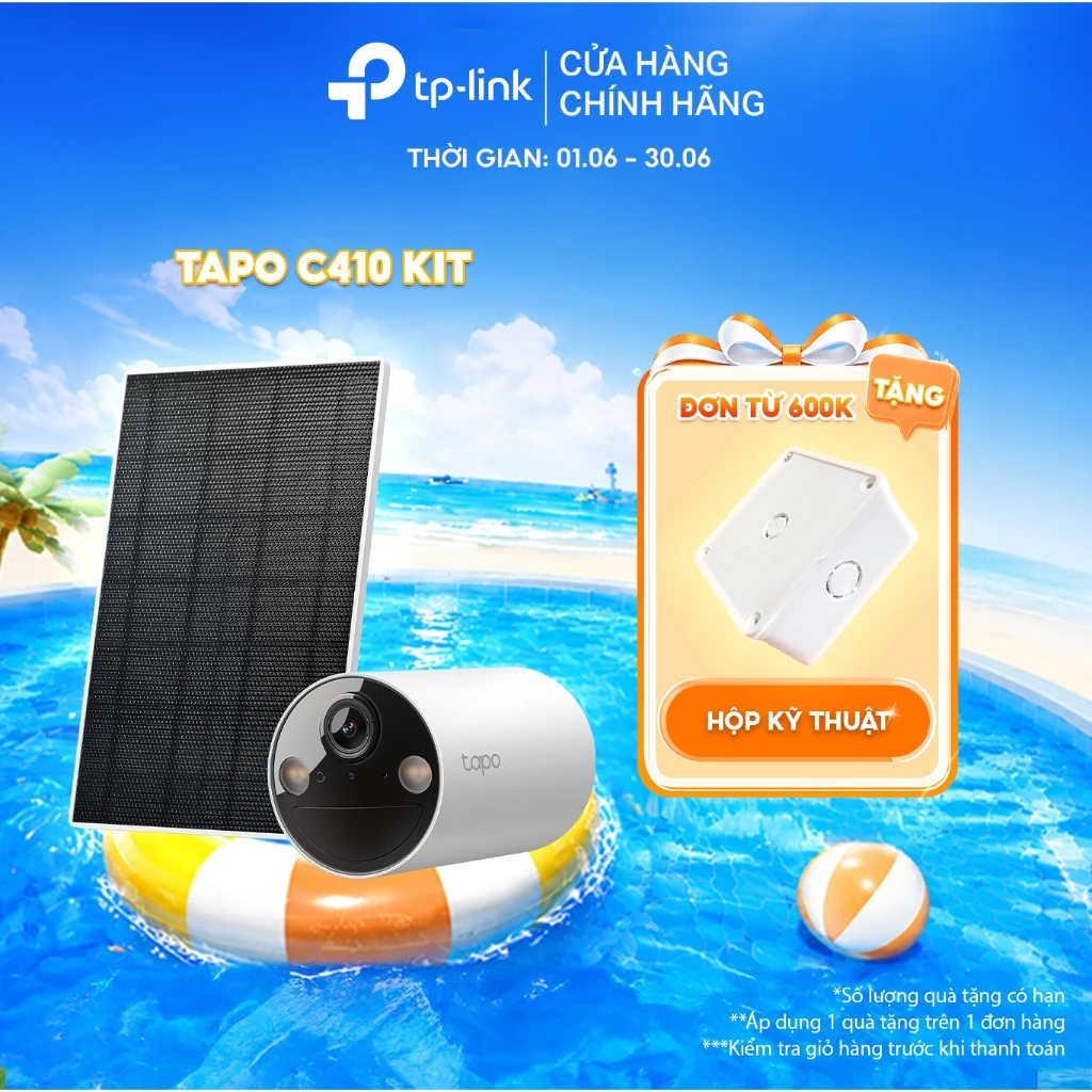 Camera WiFi Ngoài Trời TP-Link Tapo C410 / C410 KIT / C425 / Tapo C425 KIT Chống Nước 2K QHD Dùng Năng Lượng Mặt Trời