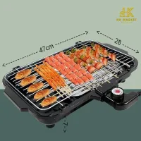 [HCM] Bếp Nướng Điện Không Khỏi ELECTRIC BARBECUE GRILL Công Suất 2000w Tặng Kèm Vỉ Nướng Thép Không Gỉ